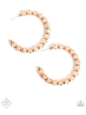 E-01 Sunshine Slate Of mind Gold And peach Earrings